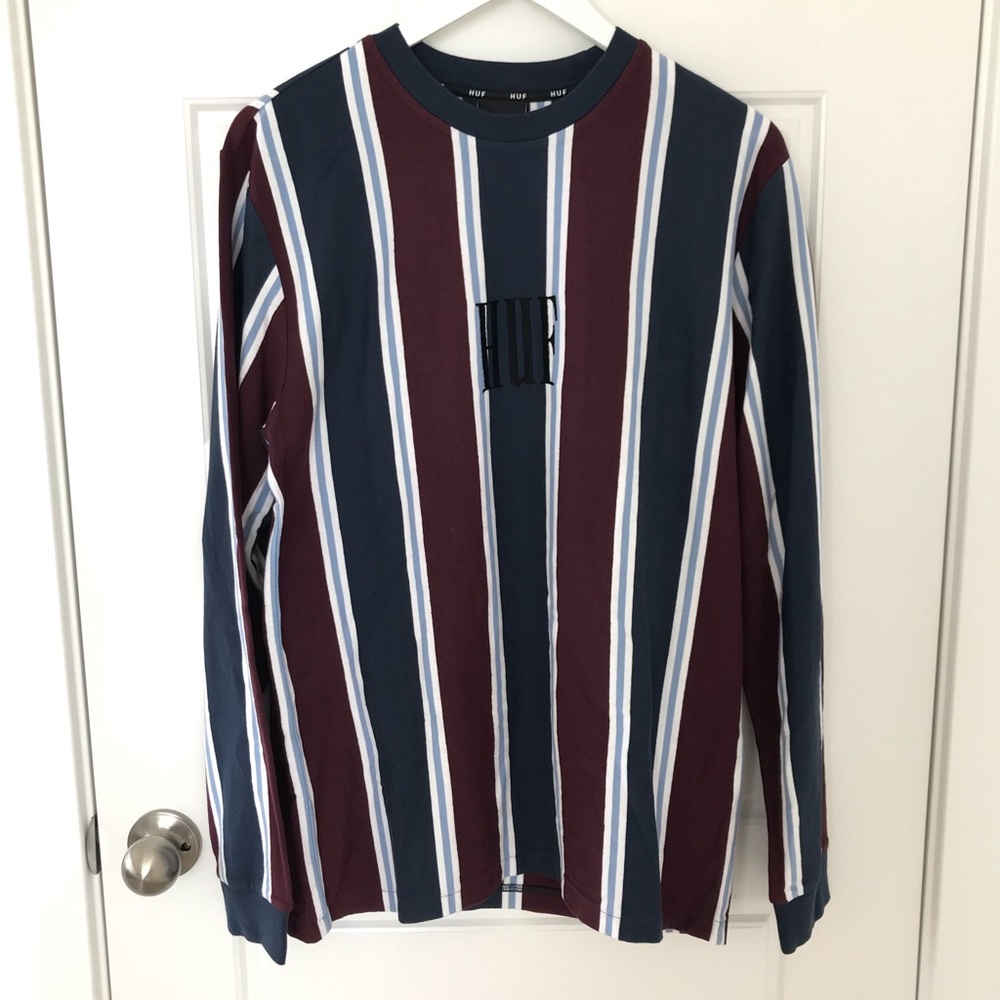 HUF // NWOT Men’s Retro 90s Striped Casual Long Sleeve T-Shirt